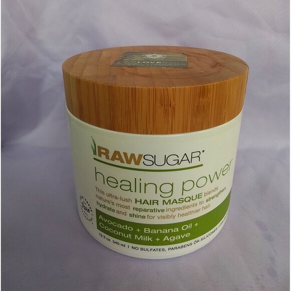 Raw Sugar Healing Power Hair Masque Avocado Banana Oil Coconut Milk Agave 12 Oz - Picture 1 of 3
